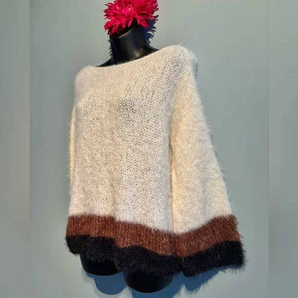 🧶Handmade Soft Luxe Color-Block Merino Wool Sweater - Picture 5 of 14